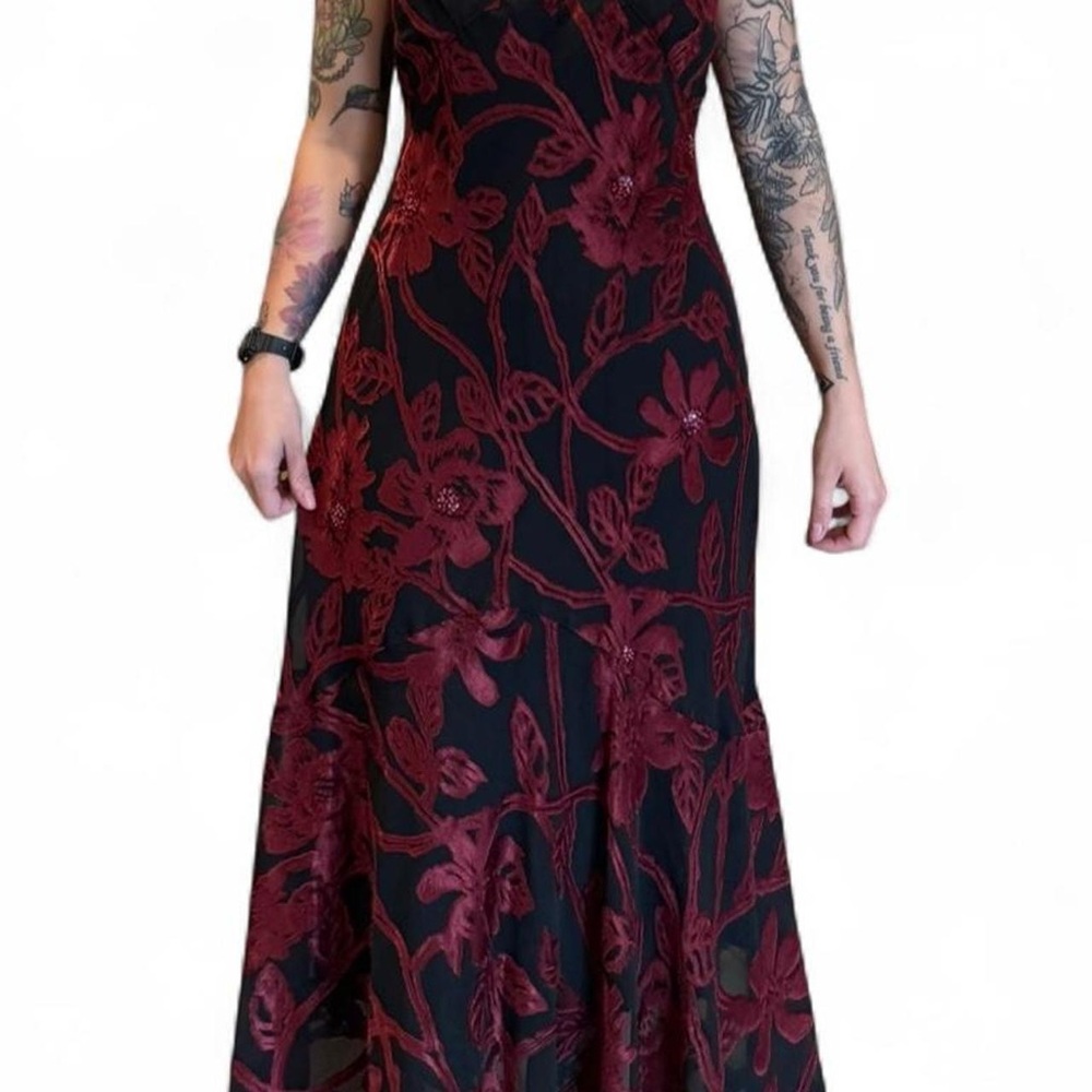Lola Black and Red Floral Maxi Dress
